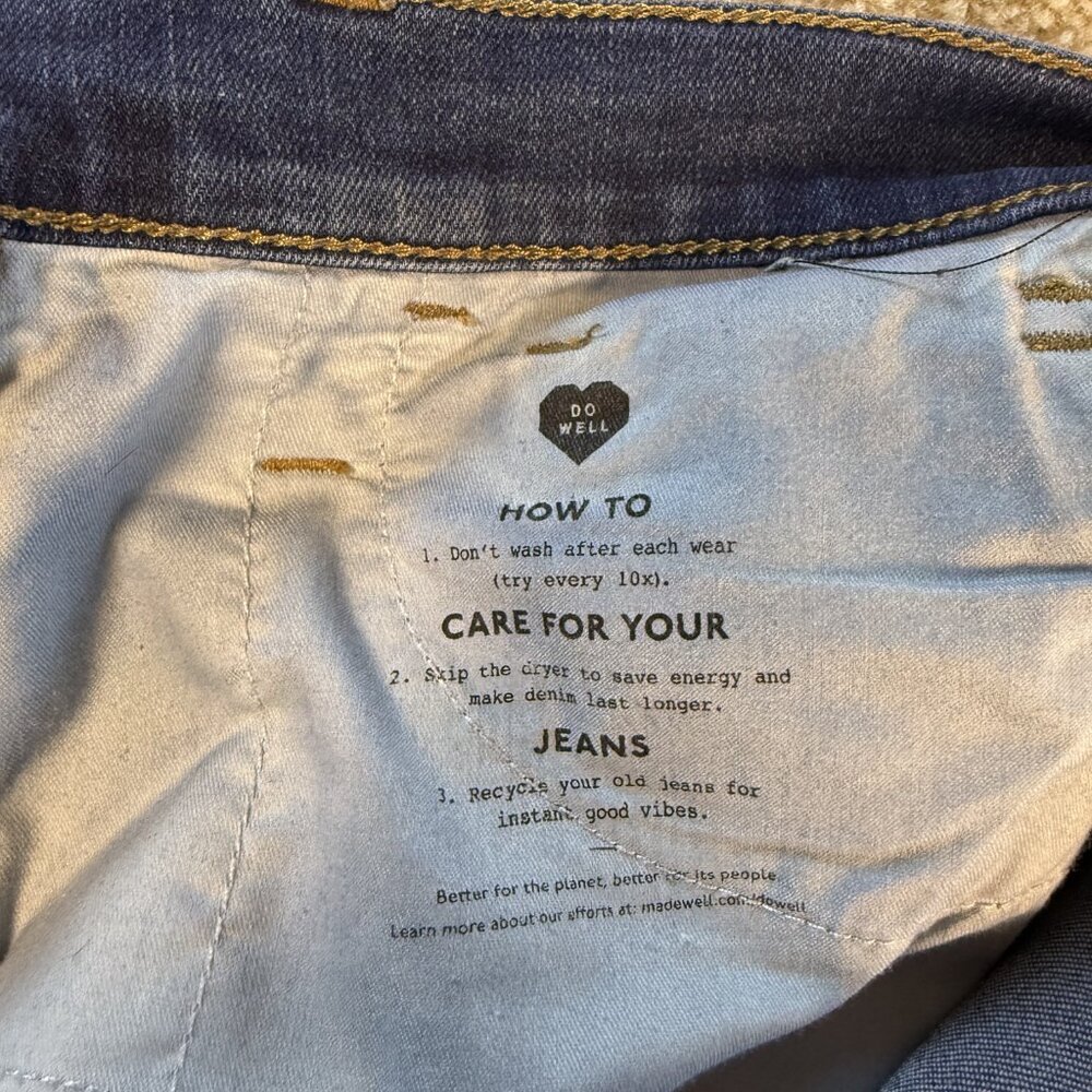 Madewell Roadtripper 10 Inch High Rise Skinny Jeans Womens Size 24 Blue F596 - Picture 6 of 14